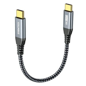 ZeroneTeck �Z��USB C��USB C�P�[�u�� 0.3m USB3.2 Gen2 Type-C 20Gbps�����f�[�^�]���Ή� 100W�}���[�d 4K�f���o�͑Ή� USBC���j�^�[�P�[�u���AiPhone