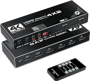 avediolinks4K@60HzHDMI�}�g���b�N�X4����2�o��HDMI�ؑ֊퉹����������f�W�^��/SPDIF/L/R�I�[�f�B�I�o�̓����R������HDMI2.0b�AHDCP2.2�AHDR10�ARGB