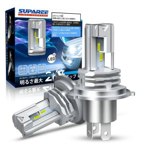 SUPAREE H4 LED�w�b�h���C�g HI/LO�ؑ� �t�@�����X ��/�o�C�N�p DC 12V 24V 6500K �z���C�g ��̌^ led�o���u 2�Z�b�g