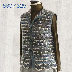 【ツイスト＆スムースベスト】ツイスト　スムース　ベスト　棒針編み　段染め　編みやすい　日本製ニッケビクター毛糸 ビクター毛糸 手作り ハンドメイド 毛糸 国産 手編み ニット 秋冬 手編み大好き 手編み大好き掲載作品 手編み大好き AW 毛糸セット 1A1423