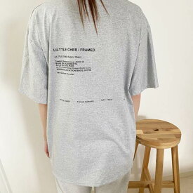 ［夏デビューセール タイムセール］プリント Tシャツ 半袖 オーバーサイズ スマイル ゆったり カジュアル ロゴ バックプリント リラックス 英文 5分袖 アップデート 春 夏 グレー 【メール便】 [M便 1/1] 22F75212