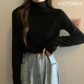 ［秋スマイルタイムセール］ハイネック カットソー レディース 長袖 Tシャツ ソフトタッチ インナー トップス タートルネック モックネック ストレッチ 黒 白 ロンT ロンT 秋 冬 シンプル ベーシック 無地 あったか 防寒 暖か 重ね着 オフィス 【メール便】 [M便 1/1]