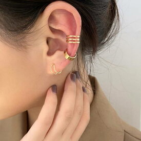 【メール便】 イヤーカフ 3点セット イヤーカフス イヤカフ イヤリング シンプル きれいめ 大人 上品 エレガント 小顔 効果 22J35518 [M便 1/1]