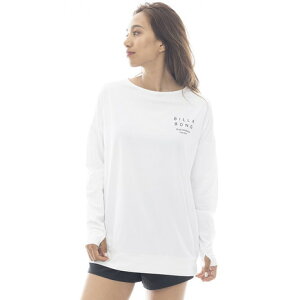 ビラボン(BILLABONG)(レディース)ラッシュガード 長袖 MORFY ロゴ 長袖 ボートネック Tシャツ BF013856 WHT