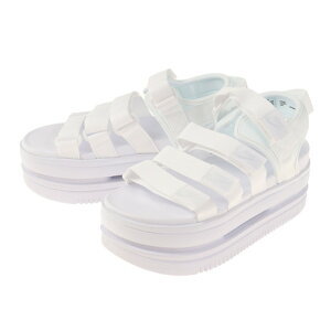 ナイキ(NIKE)(レディース)スポーツサンダル ウィメンズ アイコンクラシックサンダル ホワイト DH0223-100 厚底 面ファスナー レジャー 街履き ビーチ