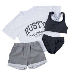 ラスティ（RUSTY）（キッズ）ガールズ 水着4点セット UV 962802 WHT