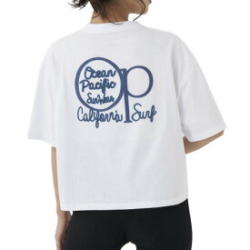 オーシャンパシフィック（Ocean Pacific）（レディース）半袖Tシャツ レディース チェーン刺繍×フェルト UVカット 523507WHT