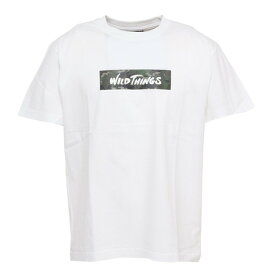 ワイルドシングス（WILD THINGS）（メンズ）半袖Tシャツ パターン ボックス ロゴ半袖Tシャツ WT23046K-WHITE ホワイト