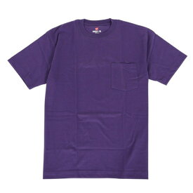 ヘインズ（Hanes）（メンズ）Tシャツ メンズ ビーフィー ポケット BEEFY 半袖 クルーネック パープル 紫 無地T 定番 長持ち H5190 270 オンライン価格