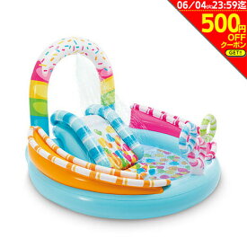 【500円OFFクーポン対象！6/4迄】インテックス（INTEX）（キッズ）Candy Fun インフレータブル プレイセンター 滑り台付き キッズプール 57144 家庭用プール