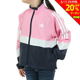 【20％OFFクーポン対象！6/11迄】アディダス（adidas）（キッズ）ガールズ カラーブロック ウーブン レギュラーフィット トラックトップ BUK53-IB0269