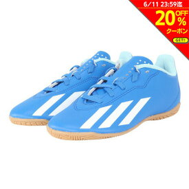 【20％OFFクーポン対象！6/11迄】アディダス（adidas）（キッズ）ジュニアサッカーインドアトレーニングシューズ 屋内 室内 エックス クレイジーファスト.4 IN IE4064