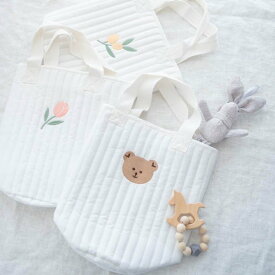 ギフト プレゼント 出産祝 ヌビバッグ キルティング おむつ 哺乳瓶 まとめ買い 業務用 おもちゃ 収納 赤ちゃん ベビーグッズ入れ バッグ 白 マザーズストレージバッグ(無くなり次第終了) ホワイト white【刺繍対応商品】