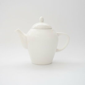 ラウンドティーポット/ポーセラーツ 白磁 白い食器 ティーポット 茶こし付 (無くなり次第終了)