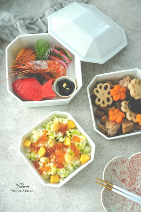 楽天市場】桃の節句 白磁 白い食器 三段重 スタッキング収納 