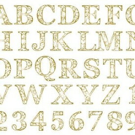 ポーセラーツ 転写紙 文字 HAWAIIAN JEWELRY ALPHABET (S) (ハワイアンジュエリーアルファベット・メタリックゴールド) gold (無くなり次第終了)