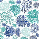ポーセラーツ 転写紙 サンゴ 珊瑚 海 夏 さわやか SEA CORAL(シーコーラル・エメラルド&ブルー) blue green