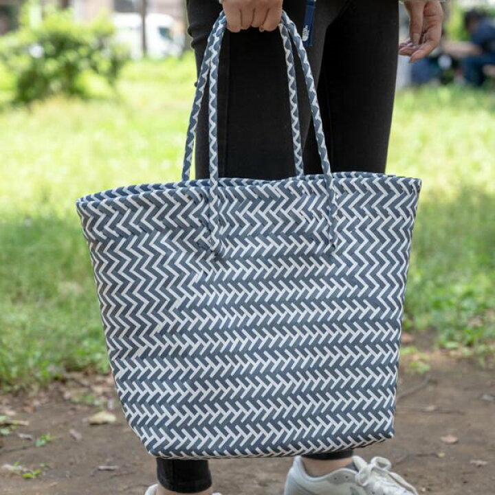 楽天市場 プラカゴバッグ Lサイズ ネイビー Navy 紺 メルカドバッグ エコバッグ トートバッグ カゴバック 手作り トート 軽量 おしゃれ 夏 アウトドア Victoria Design