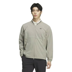 アディダス(adidas)(メンズ)ゴルフウェア アウター ファブリックMIX 防風フルジップジャケット JWJ82-JM9544 BEG