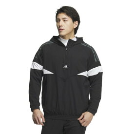【11/16 23:59まで 全商品最大P10倍要エントリー】アディダス（adidas）（メンズ）ゴルフウェア アウター 吸汗速乾 ツイストウィーブ アーカイブデザイン ハーフジップ長袖フーディー JSC10