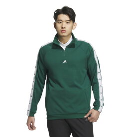 アディダス（adidas）（メンズ、レディース）ゴルフウェア アウター 保温 アーカイブ デボスグラフィック ハーフジップ長袖ジャケット JSC17-IM7239 GRN