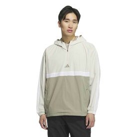 アディダス（adidas）（メンズ）ゴルフウェア BTC 撥水 クオータージップ フード プルオーバー 長袖 JUW87-JM9596 BEG