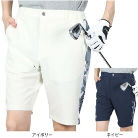 【11/11 1:59まで さらに最大P10倍】トランスコンチネンツ（TRANS CONTINENTS）（メンズ）ゴルフウェア 幾何柄 切替ショートパンツ 24WTRX04