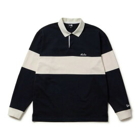 【11/11 1:59まで さらに最大P10倍】ニューエラ（NEW ERA）（メンズ、レディース）ゴルフウェア 吸汗速乾 長袖 ラグビーシャツ ボーダー ネイビー 14669854