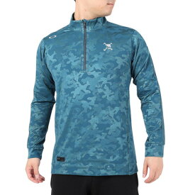 【11/16 23:59まで 全商品最大P10倍要エントリー】オークリー（OAKLEY）（メンズ）ゴルフウェア 吸汗 速乾 Skull Endeavor 長袖ジップモックシャツ FOA405737