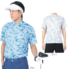 フィドラ（FIDRA）（メンズ） ゴルフウェア 冷感 吸汗速乾 氷撃プリント 半袖ポロシャツ FD5MTG32 .