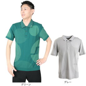 J.LINDEBERG（メンズ）ゴルフウェア 速乾 冷却 Nate アートワーク シームレス 襟ロゴ 半袖ポロシャツ 071-28454