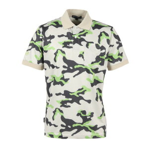 ROSASEN(メンズ)ゴルフウェア 吸水速乾 UVカット クールコアカモフラプリント 半袖ポロシャツ 044-21342