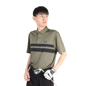 アンダーアーマー(UNDER ARMOUR)(メンズ)ゴルフウェア UVケア プレイオフ 3 ストリップ 半袖ポロシャツ 1378676