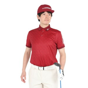 J.LINDEBERG(J.LINDEBERG)(メンズ)ゴルフウェア 吸水速乾 シーズンプリント袖 ロゴ刺繍 半袖 ポロシャツ 071-22840-068