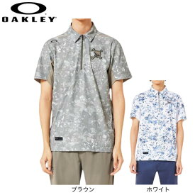 オークリー（OAKLEY）（メンズ）ゴルフウェア 吸汗速乾 SKULL GEO FOLIAGE 半袖シャツ FOA407598