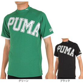 プーマ（PUMA）（メンズ）ゴルフウェア モックネック 接触冷感 ビッグロゴ 半袖シャツ 622402