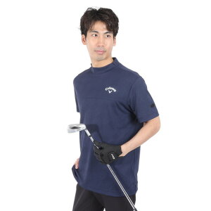 キャロウェイ(CALLAWAY)(メンズ)ゴルフウェア 吸汗速乾 ロゴジャカード半袖モックネックシャツ C24134102-1120