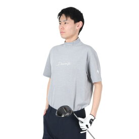 デサントゴルフ（DESCENTEGOLF）（メンズ）モックネック ゴルフ メンズ DSG COLLECTION モックネック鹿の子半袖シャツ DGMXJA08 GY00