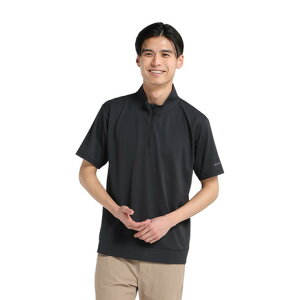 ムーブスポーツ(MoveSport)(メンズ)ゴルフウェア 吸汗速乾 EXcDRY ハイゲージ鹿の子 ハーフジップ 半袖シャツ ST5SHTX4MB