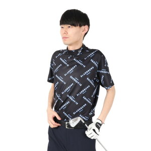セントアンドリュース(ST.ANDREWS)(メンズ)ゴルフウェア 吸水速乾 クロッシングロゴプリント 半袖ハイネック 042-3167353-010