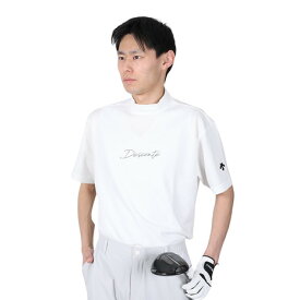 デサントゴルフ（DESCENTEGOLF）（メンズ）ゴルフ メンズ DSG COLLECTION モックネック鹿の子半袖シャツ DGMXJA08 WH00