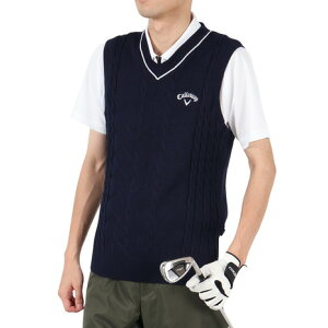 キャロウェイ(CALLAWAY)(メンズ)ゴルフウェア Vネックケーブルニットベスト C25219100