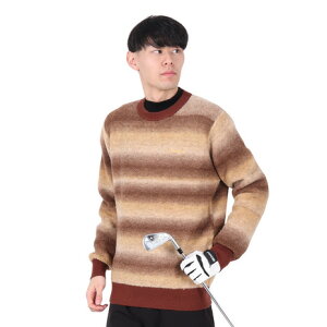 レザレクション(Resurrection)(メンズ)ゴルフウェア 長袖セーター グラデーションブークレニット BD34KNPO05-M BRW