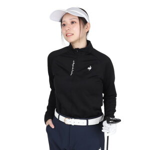 ルコックスポルティフ(lecoqsportif)(レディース)ゴルフウェア 保温 ストレッチフォーサー 長袖裏グリッドモックネックシャツ LG4FLS52L