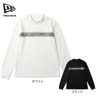 ニューエラ（NEW ERA）（レディース）ゴルフウェア 吸汗速乾 抗菌 ロゴストライプ 長袖モックネックTシャ…