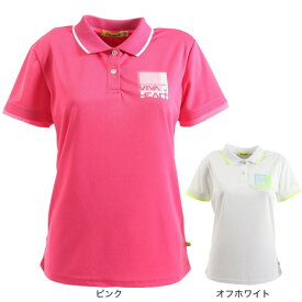 ビバハート（VIVA HEART）（レディース）ゴルフウェア 吸水 速乾 ボックスプリント半袖ポロシャツ 012-28445