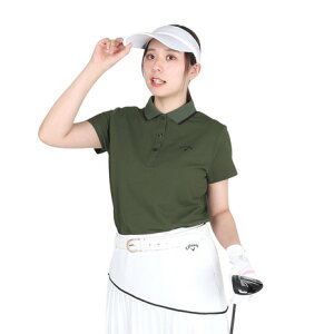 キャロウェイ(CALLAWAY)(レディース)ゴルフウェア 吸汗速乾 バックプリント 半袖ポロシャツ C24234200-1180