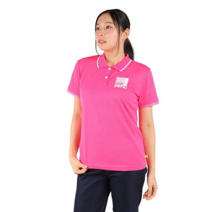 ビバハート(VIVA HEART)(レディース)ゴルフウェア 吸水 速乾 ボックスプリント半袖ポロシャツ 012-28445-073