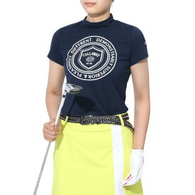 キャロウェイ（CALLAWAY）（レディース）ゴルフウェア ストレッチ 天竺 半袖 モックネックシャツ C23134212