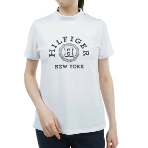 トミー ヒルフィガー ゴルフ(TOMMY HILFIGER GOLF)(レディース)ゴルフウェア カレッジロゴ 半袖モックネックシャツ THLA431-WHT